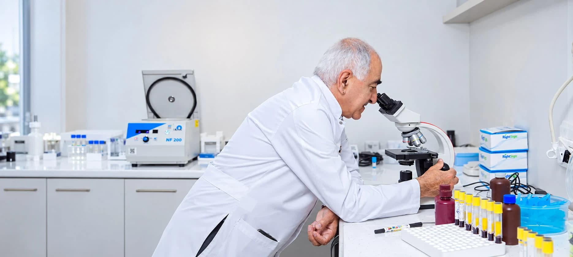 Blood count across 18 parameters, plus biochemistry